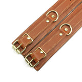 Finn Luxury Wrist Restraints with a Leather Handle Hogtie