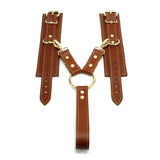 Finn Luxury Wrist Restraints with a Leather Handle Hogtie