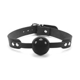 Kathleen Luxury BDSM Ball Gag Black Leather Black Silicone Ball