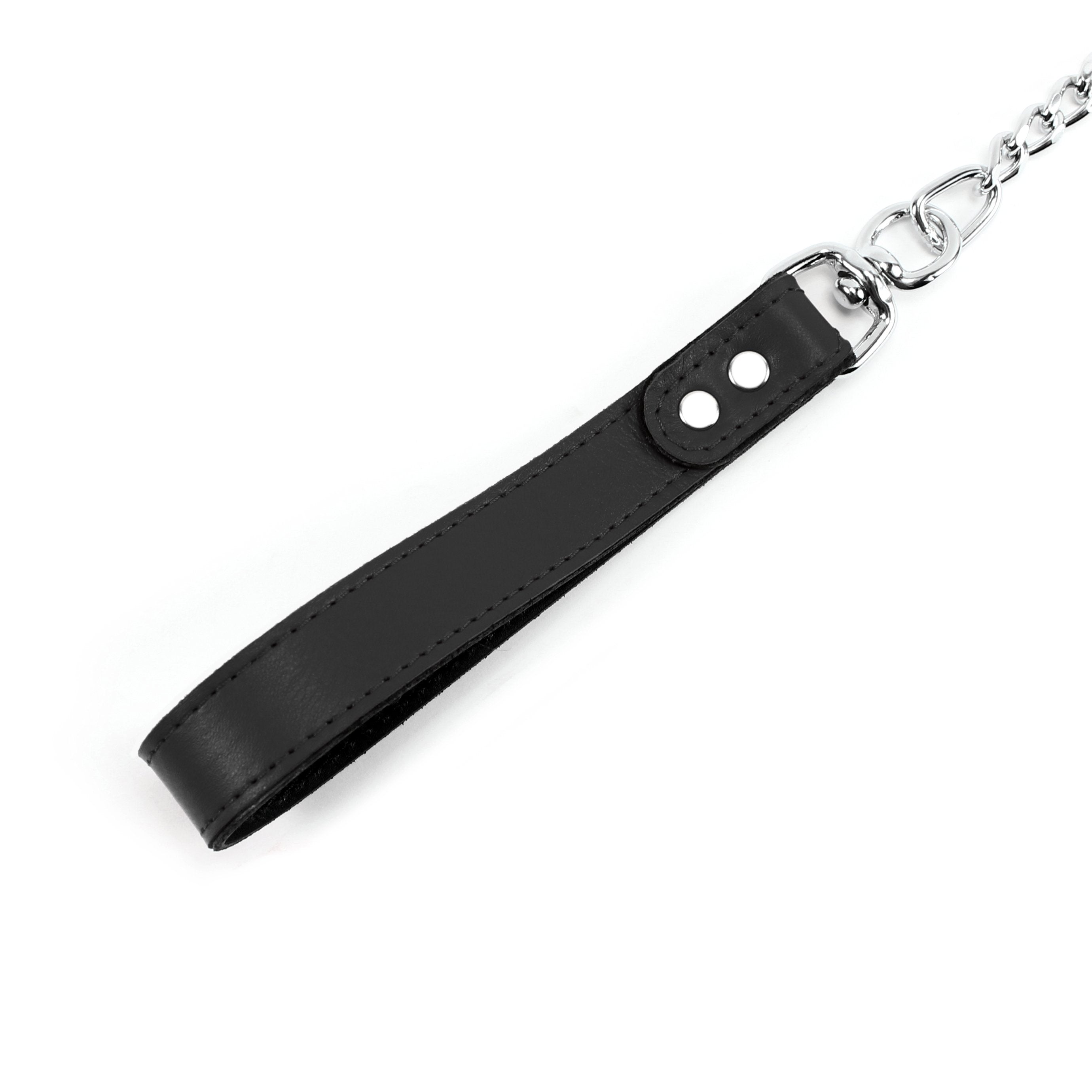 Berlin 7-piece luxury leather bondage set black lead handle