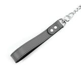 Berlin Gray Leather Handle BDSM Chain Lead