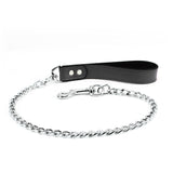Berlin Black Leather Handle Chain Leash