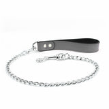 Berlin Gray Leather Handle Chain Leash