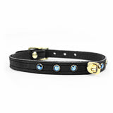 Luxury Suede BDSM Day collar Black Gold