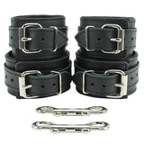 Luxury Padded Leather Submissive cuff set black back