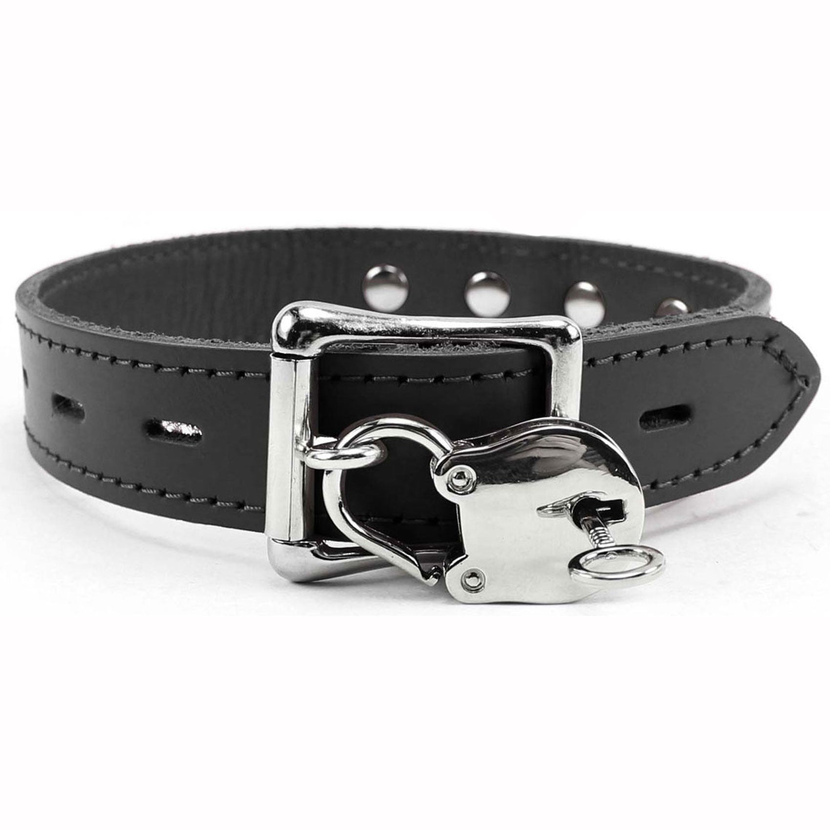 Luxury Alice Locking Leather Day Collar 1-Inch