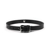Handmade leather bondage day collar black back buckle