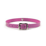 Handmade leather bondage day collar pink back buckle