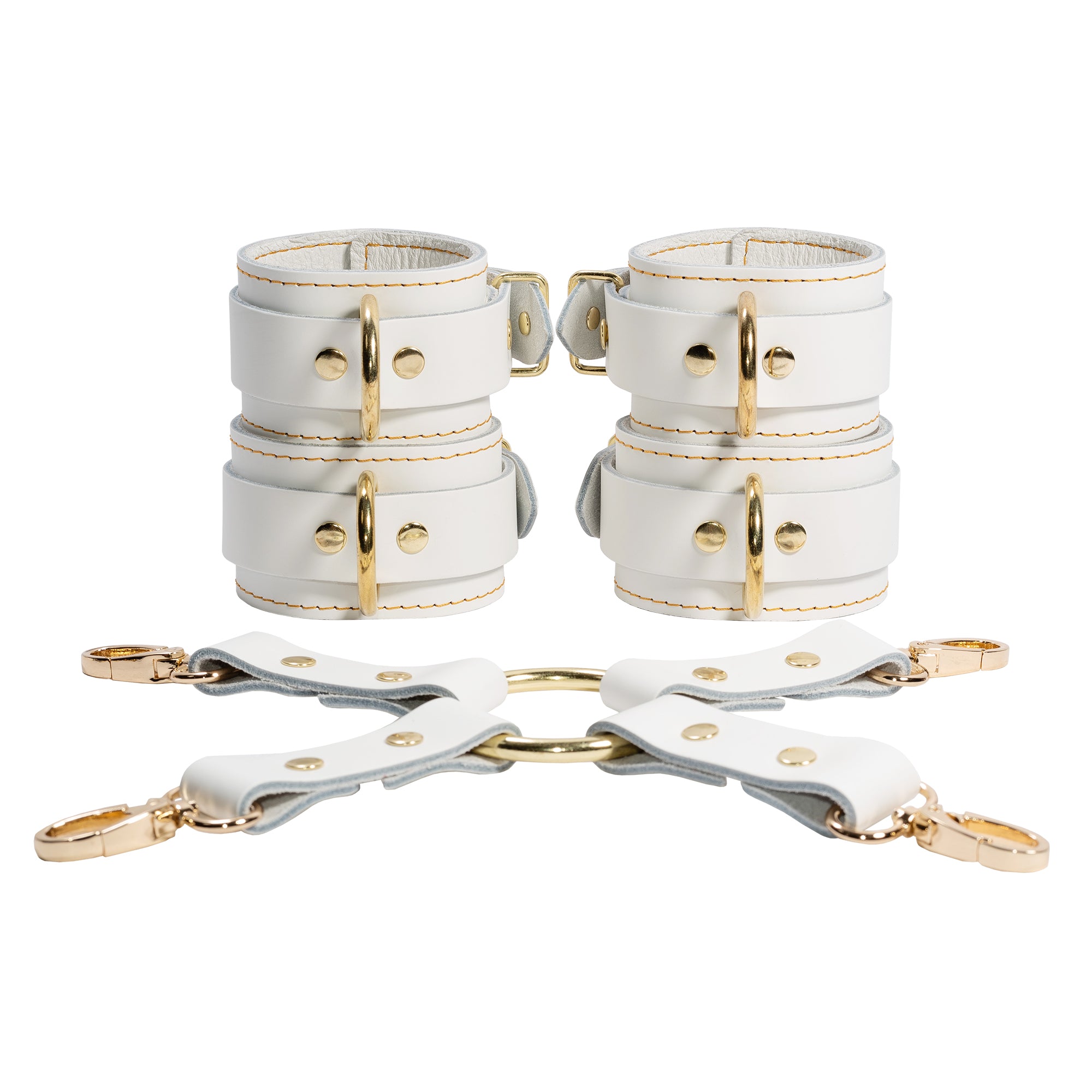 Goldie Luxury White Leather Bondage Complete Kit