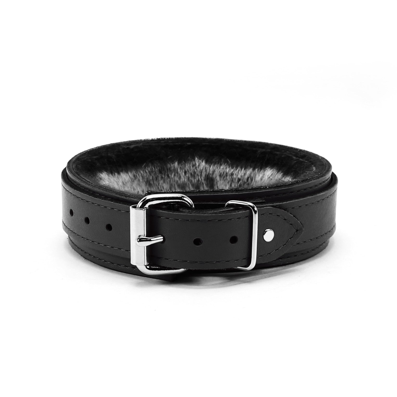 Berlin Small Leather Bondage Collar Black Back