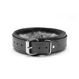 Berlin Small Leather Bondage Collar Gray Back