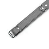 Berlin Small Leather Bondage Collar Gray Detail