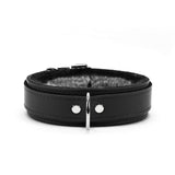 Berlin Small Leather Bondage Collar Black Front