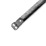 Kathleen Luxury Leather BDSM Collar with Faux Fur Lining Gray