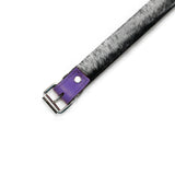 Kathleen Luxury Leather BDSM Collar with Faux Fur Lining Purple