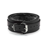 Berlin Leather Faux Fur Lined BDSM Collar Black Back
