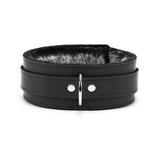 Berlin Leather Faux Fur Lined BDSM Collar Black