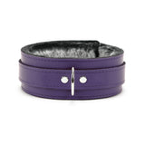 Berlin Leather Faux Fur Lined BDSM Collar Purple