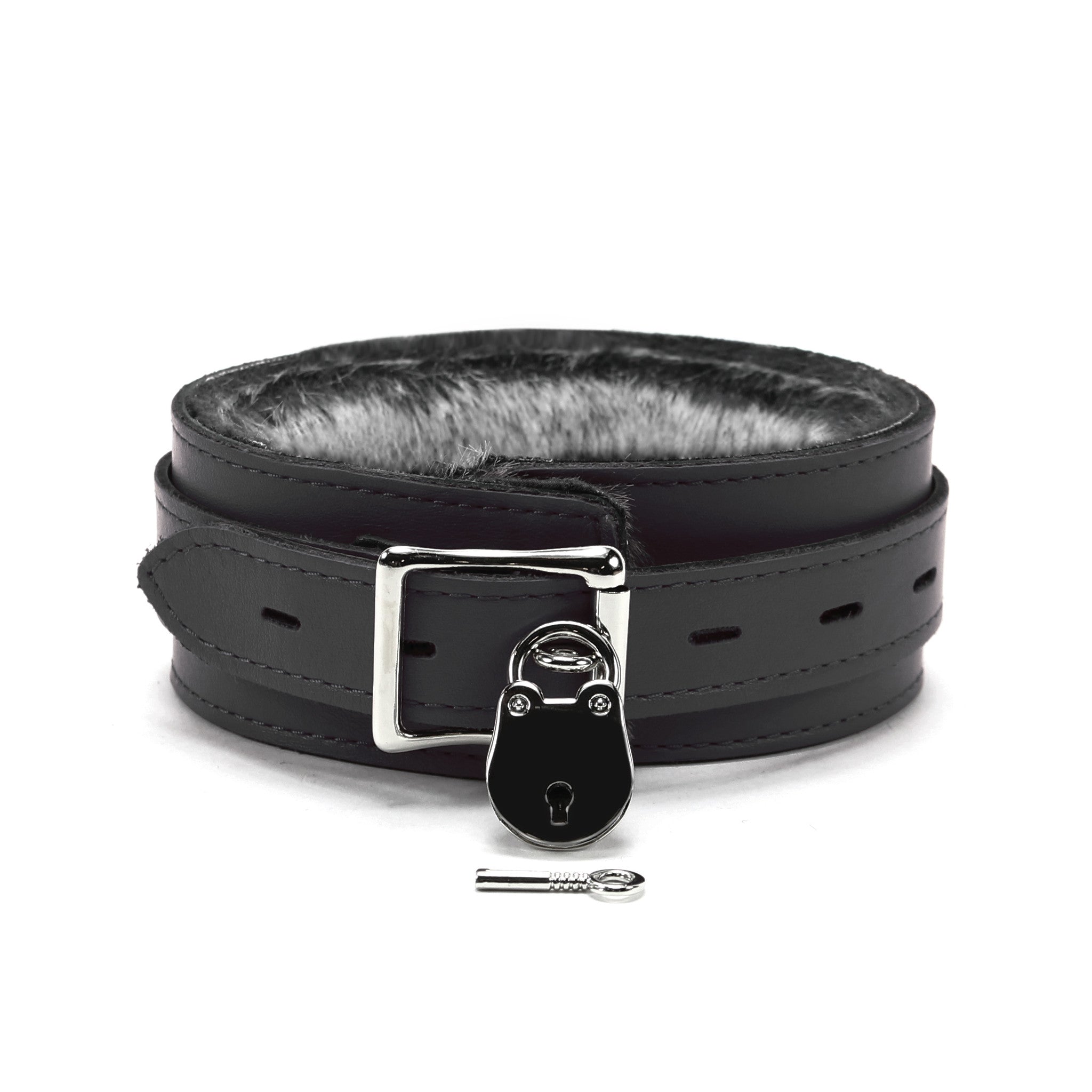 Berlin Leather Locking BDSM Collar Black