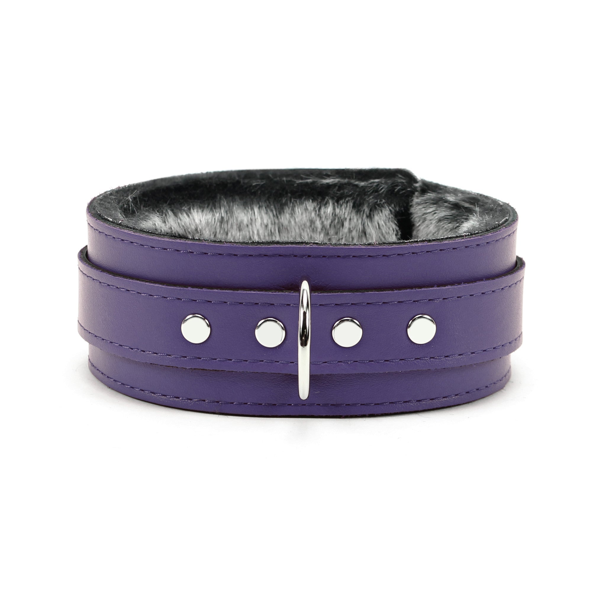 Berlin Purple Locking Bondage Collar Front