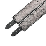 Berlin Locking Leather BDSM Cuffs Faux Fur Lining Detail