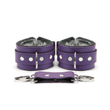 Berlin Lockable Leather BDSM Cuff Purple Front