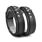 Berlin BDSM leather thigh cuffs front black