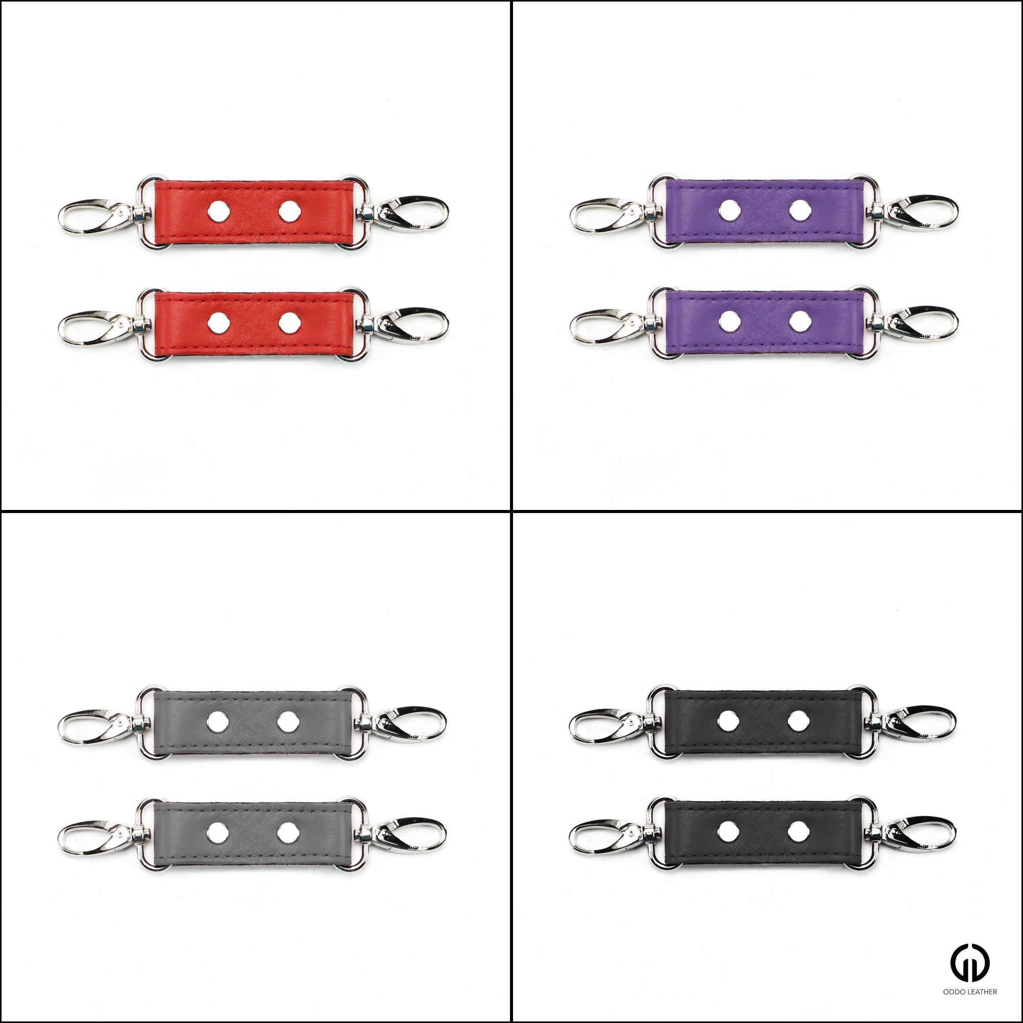 Berlin Leather Bondage Cuff Connectors with Swivel Clips