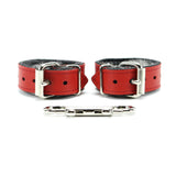 Kathleen Luxury Red Leather BDSM Cuffs back