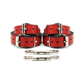 Kathleen Luxury Red Leather Cuff Set Back