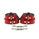 Katheen Luxury Red Leather BDSM Cuff Set 1-Inch