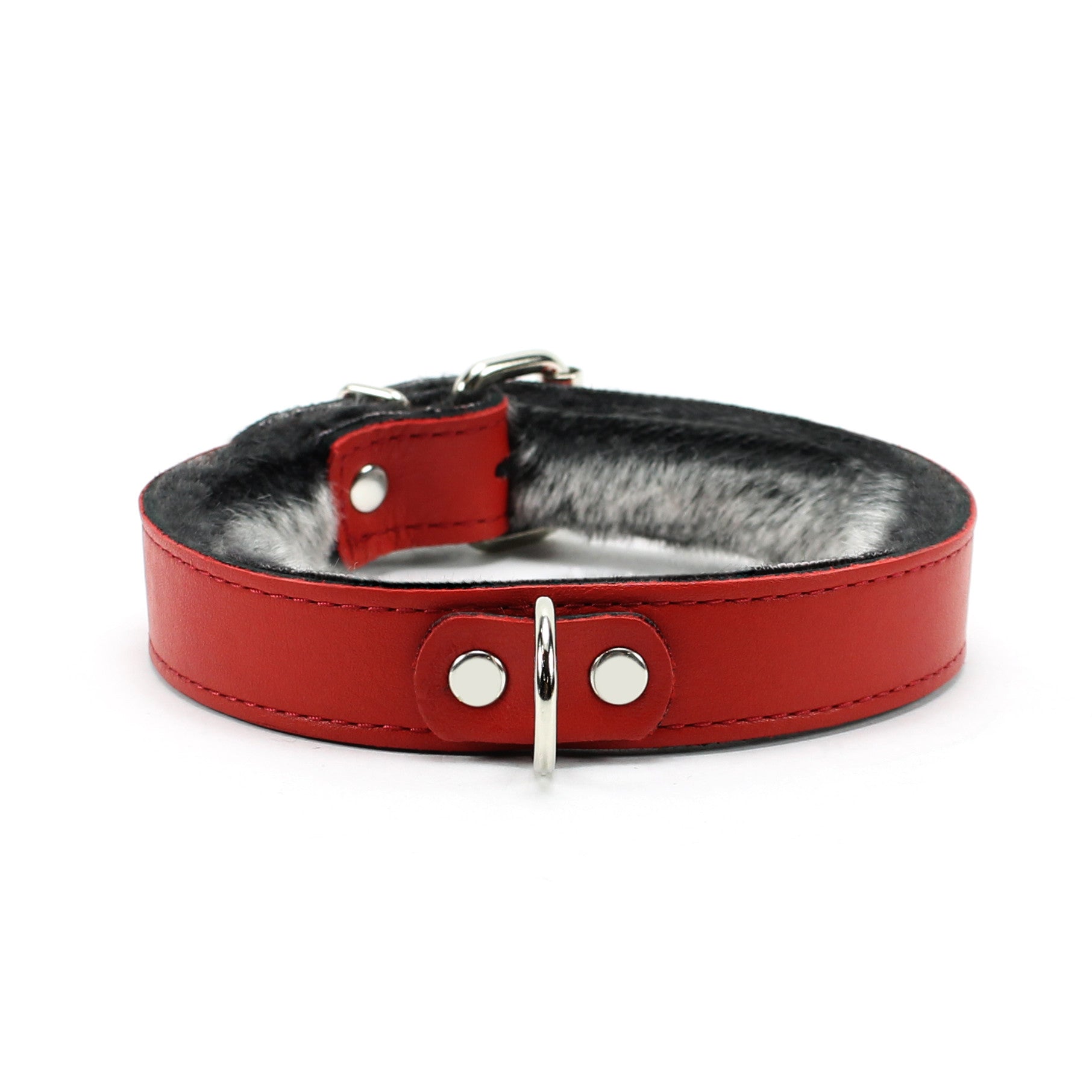 Kathleen Luxury BDSM Collar Red Leather