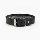 Luxury BDSM Collar Black Leather Back