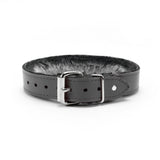 Luxury BDSM Collar Gray Leather Back