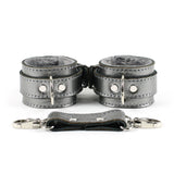 Gaus Gunmetal Leather BDSM Cuffs Special Edition