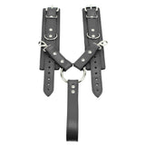 Berlin BDSM Cuff Hogtie Set Gray Leather