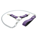 Berlin BDSM Chain Lead Leather Handle Hogtie Purple