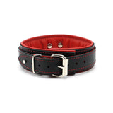 Mandrake Padded Leather BDSM Collar Red Back