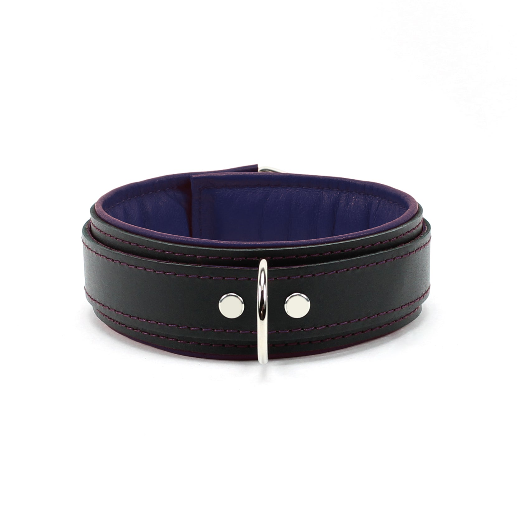 Mandrake Padded Leather BDSM Collar Dark Purple