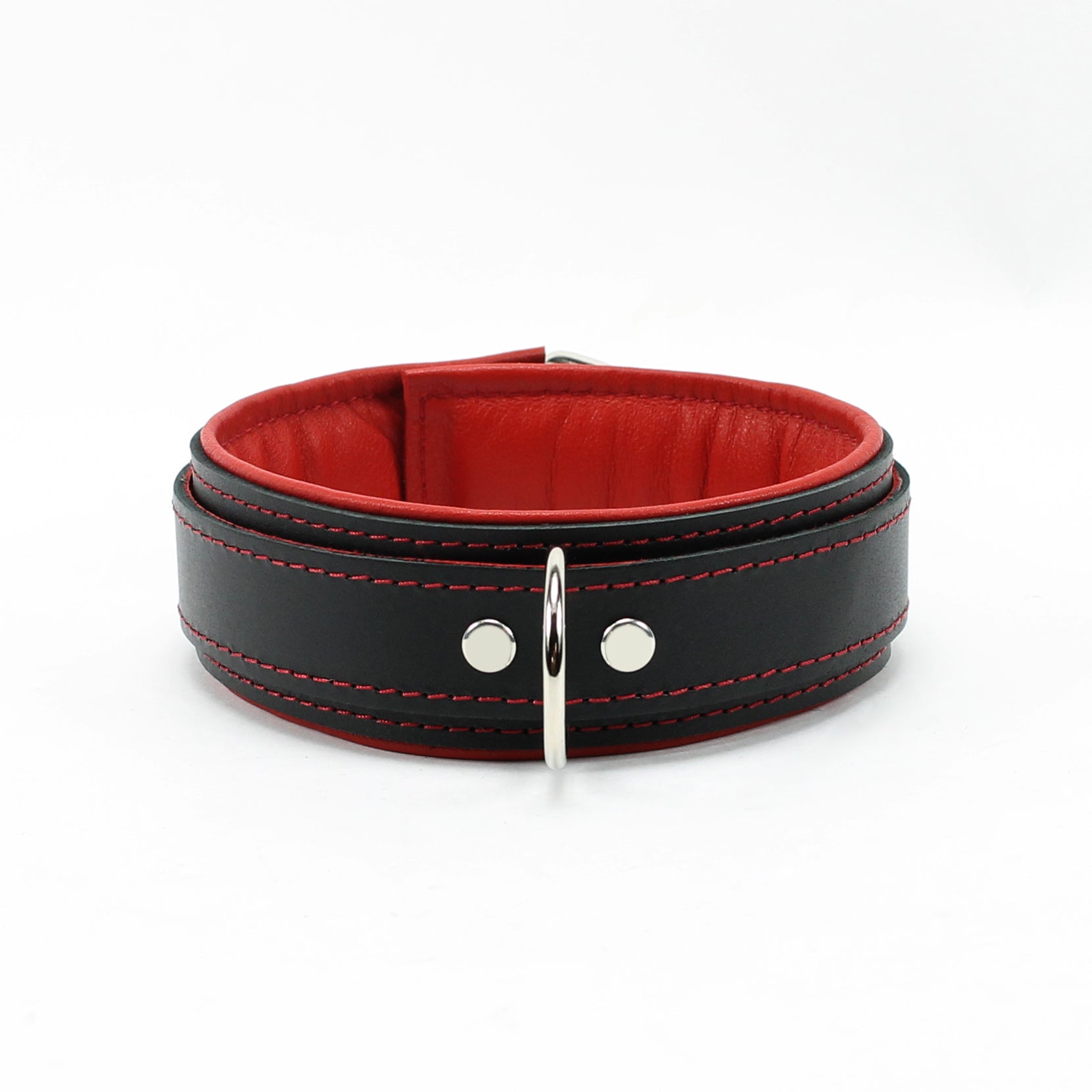 Mandrake Padded Leather BDSM Collar red