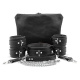 Mandrake 7-piece lambskin leather padded bondage set grey