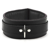 Luxury Black on Black Padded Leather Bondage Collar
