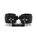 Luxury lambskin leather padded BDSM cuffs black