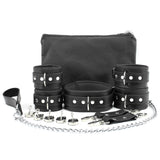 Mandrake 7-piece lambskin leather padded bondage set black lockable