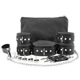 Mandrake 7-piece lambskin leather padded bondage set grey lockable