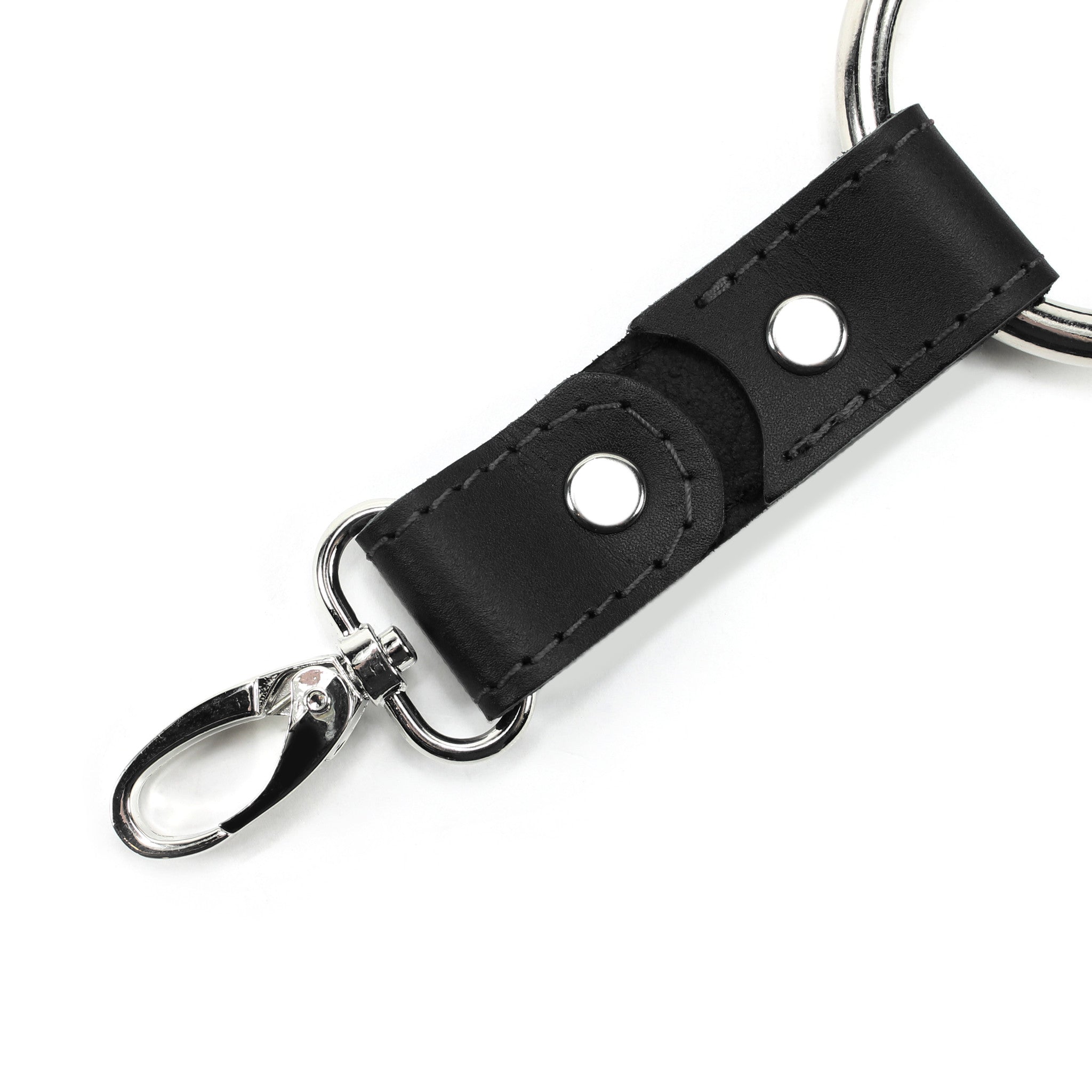 Leather BDSM Hogtie black stitching with clip