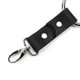 Leather BDSM Hogtie black stitching with clip