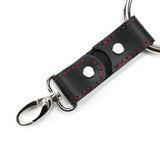 Leather BDSM Hogtie red stitching with clip