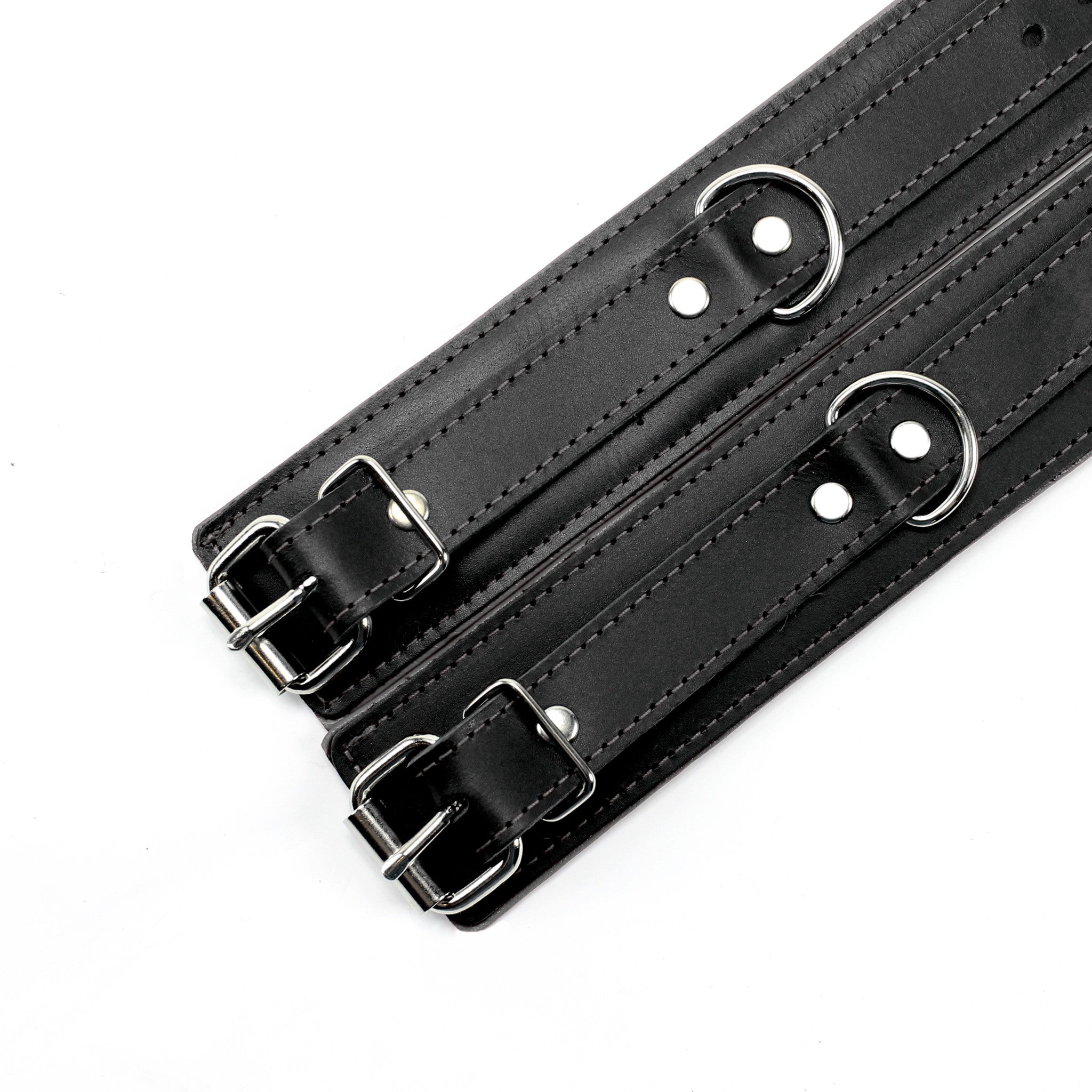 Luxury Grey Padded Leather Hogtie Cuffs