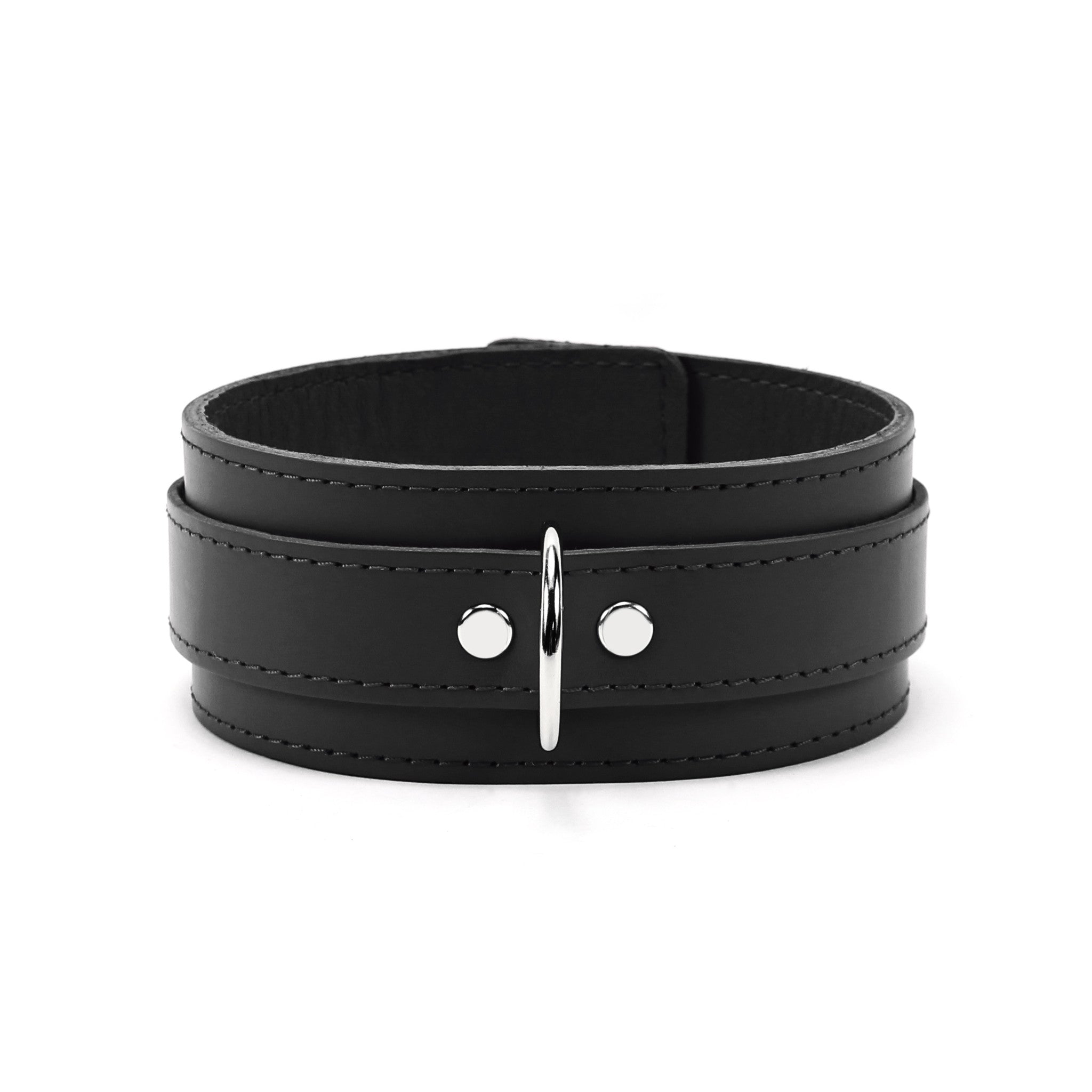 Atlas Black Leather Submissive Bondage Collar